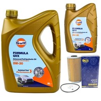 MotoröL Set Gulf Formula GVX 5W-30 6 Liter + ÖLfilter FüR BMW 5Er Touring