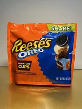 🔵 New Limited Edition Reeses & OREO Chocolate Vanilla Peanut Miniature Cups 9oz