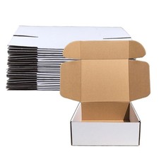 Shipping Boxes 9x9x4 inch Pack of 20   White Corrugated Cardboard Box Mailer Bo
