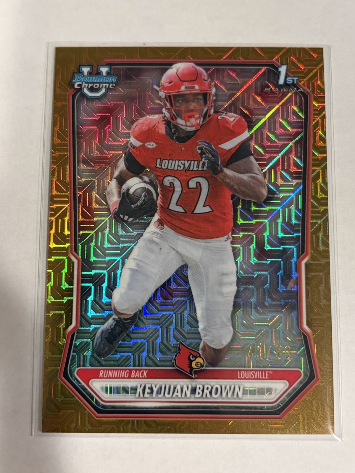 2026 Bowman Football - Keyjuan Brown Mojo Gold /50 BCP-79 Louisville 