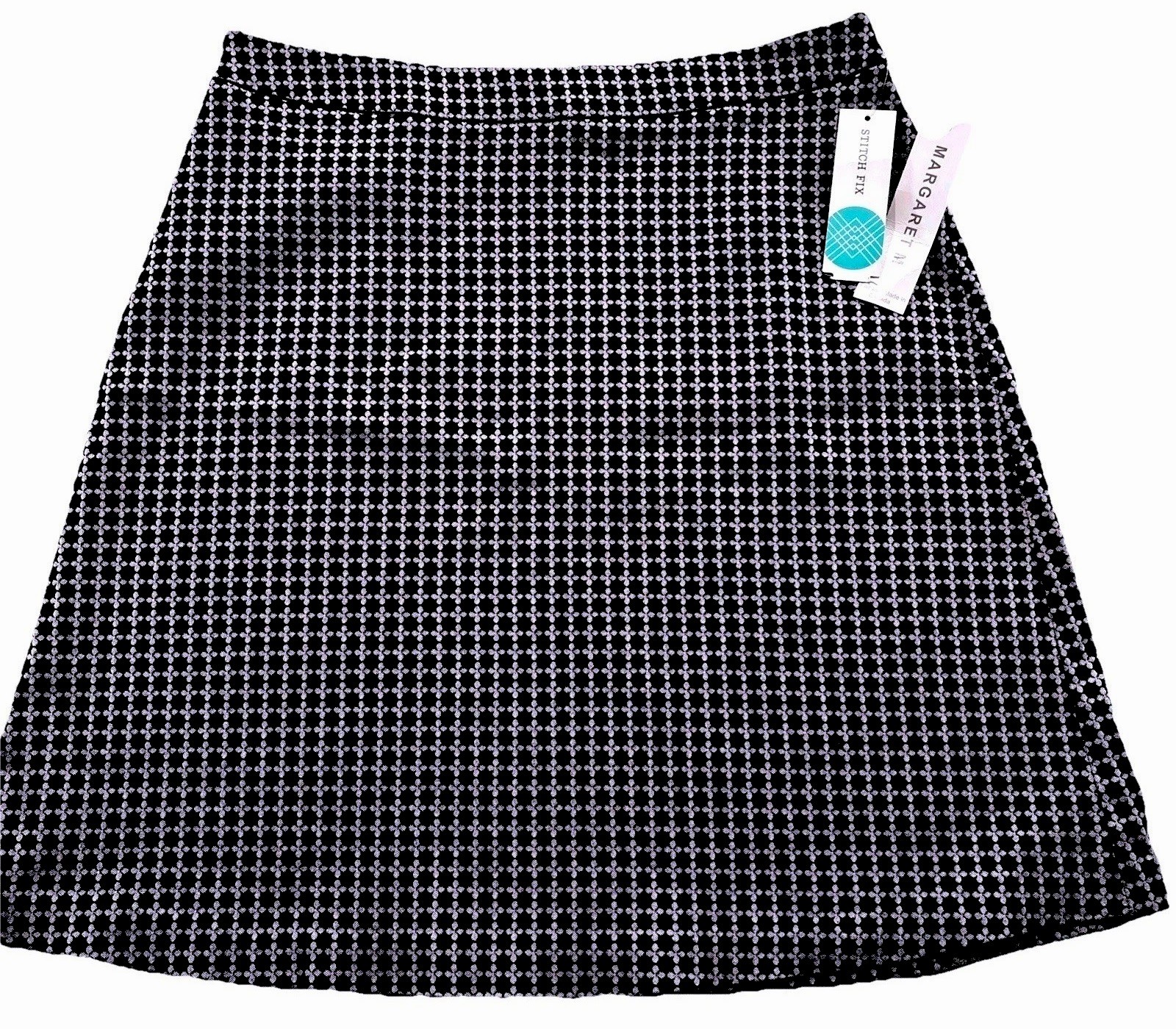 NWT Margaret M Stitch Fix Geometric Print A-Line Skirt Pull On Stretch Size M
