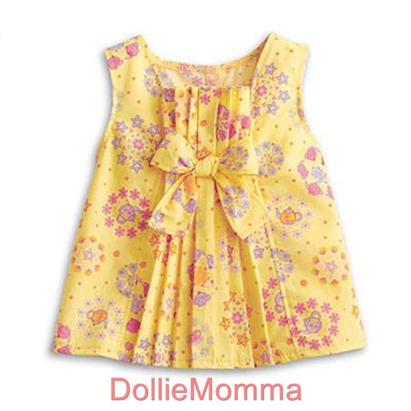 American Girl Bitty Baby Yellow Spring Floral DRESS ONLY TO 