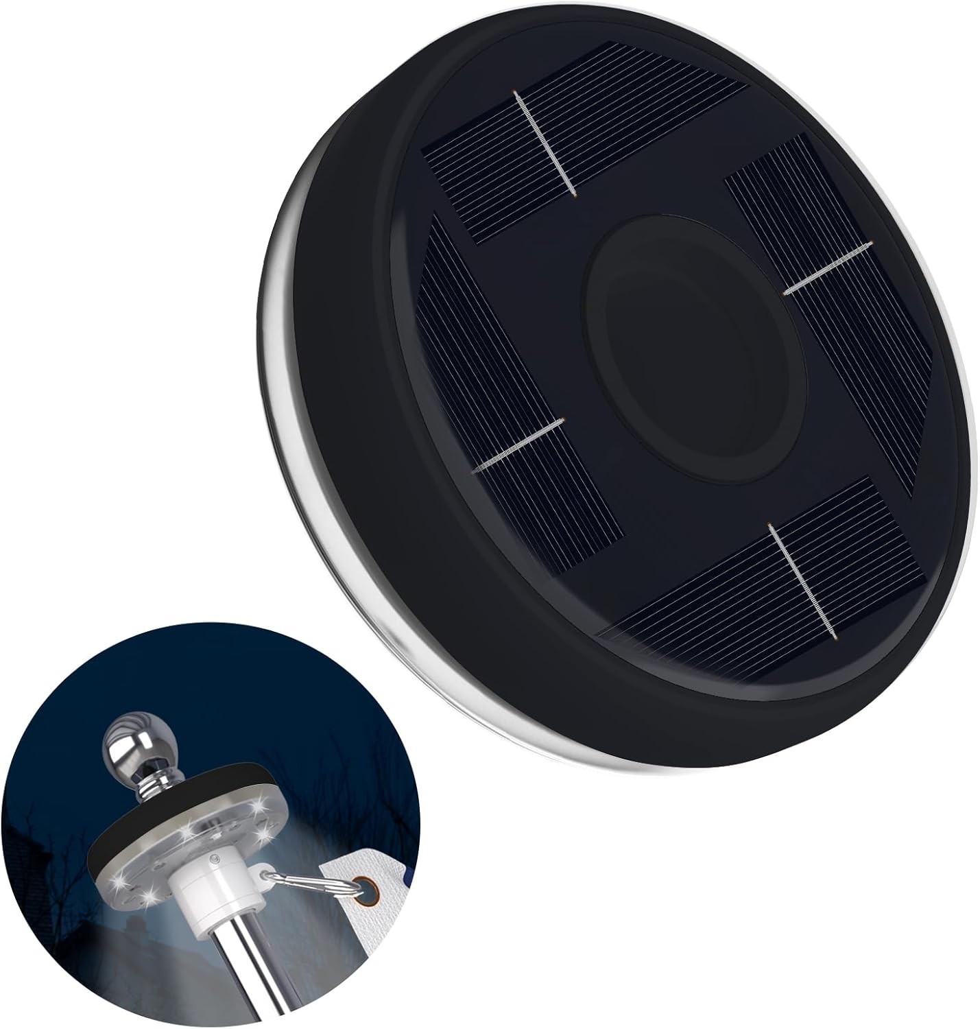 1PC Flagpole Solar Light, Solar Flag Pole Lights, Outdoor Waterproof LED for ...