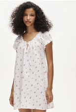 J CREW SIZE SMALL Tie-front mini nightgown in floral-print linen-cotton CR311