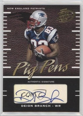 2003 Playoff Hogg Heaven Pig Pens /75 Deion Branch #PP-23 Auto uk2
