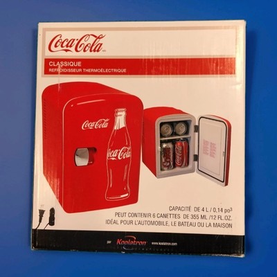 NEW! Coca Cola 6 Can Personal Mini Cooler Mini Fridge 120VAC or 12VDC Home/Car