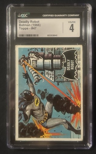1966 Topps Batman Black Bat #47 Deadly Robot — CGC 4