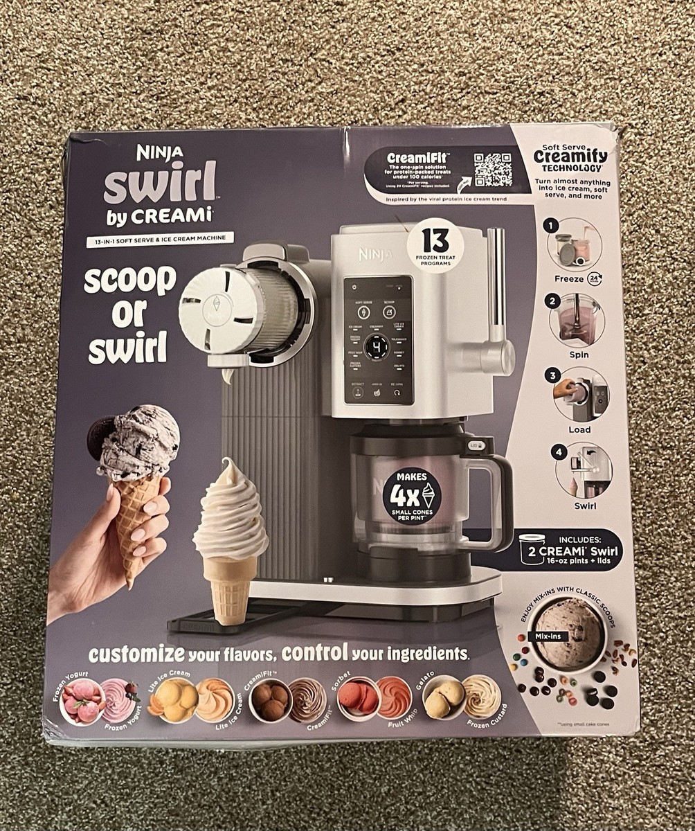 Ninja CREAMi Scoop & Swirl Ice Cream Maker, Soft Serve Desserts