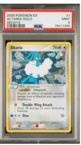 Altaria Deoxys Holo Card 1/107 , PSA 9, Swirl.