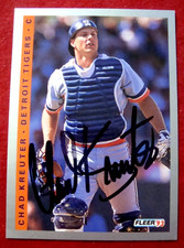 CHAD KREUTER SIGNED 1993 FLEER BASEBALL CARD DETROIT TIGERS AUTOGRAPH - Rangers