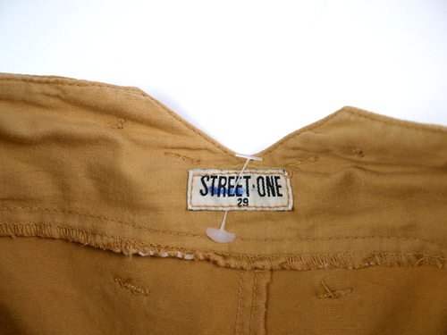 vintage 80s 90s womens high waist yellow cotton pleat shorts pants small 8 10 - Picture 4 of 9