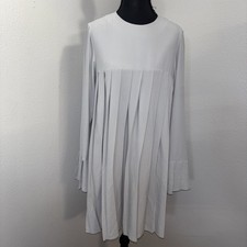 New ASOS Pleated Mini Dress Women's 6 Gray Staple Piece Minimalist Business