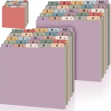75 Pcs Alphabet File Dividers A-z Top Tab Guides Set, Letter Size Alphabetica...