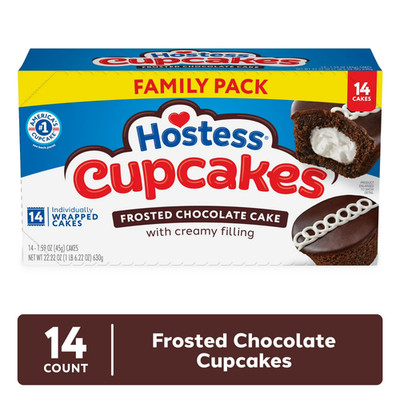 2 Pack Hostess Chocolate Cupcakes Snack Cakes 14 Count 22.22 oz Boxes