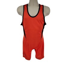 Brute Wrestling Singlet AL Adult Large Orange Black USA Made