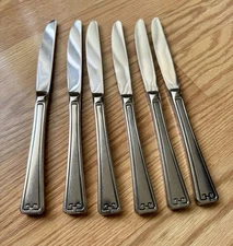 Set Of 6 Vtg Gorham Design Studios Classic Key Dinner Knives Stainless Japan