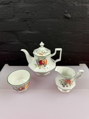 Johnson Brothers Frisches Obst Teekanne Milchkännchen und Zuckerdose Set