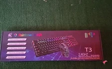 T3 Wireless Gaming Keyboard and Mouse Combo Rainbow LED Backlit New In Box
