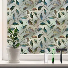  Static Cling Decorative Window Film Vinyl Non Adhesive Privacy Film with 