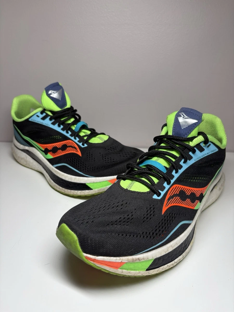 Saucony Mens 11.5 Endorphin Pro Running Shoes Future Black Green Neon Yellow Men main image 3