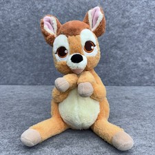 Disney Theme Park Baby Bambi Deer Plush Stuffed Animal 11.5" Embroidered Eyes