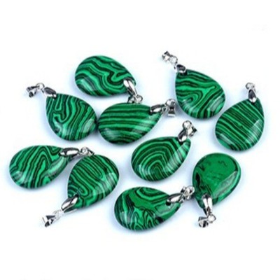 20pcs Artificial Malachite Stone Teardrop Beads Pendants 18x25mm DIY Jewelry 