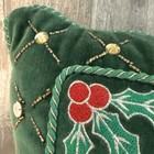 Beaded Christmas Reindeer Velvet Pillow 16x16 — photo 4