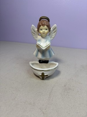 Holy Water Font Angel Reading over Basin Wall Hanging Thailand