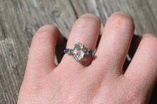 Engagement ring Emerald, Montana sapphire and...