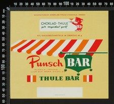 2 Original Vintage Thule (Sweden) 60g 'Bar' Chocolate Wrappers 1960s