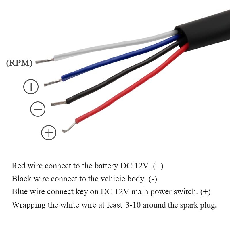 Motorcycle 4-in-1 Multifunction Gauge Mini 4 Meter (RPM 14mm With Right Holder