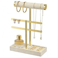 Josmimic Schmuck Organizer Mit 2 Ebenen - SchmuckstäNder ArmbäNder, Beige
