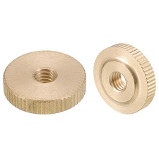 Knurled Thumb Nuts, 2pcs M6 x D20mm x H5mm Brass Knurled Nut Adjusting Nuts