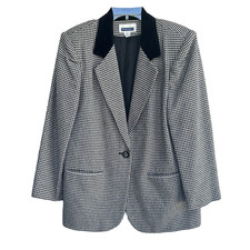 Vintage Houndstooth Blazer Jacket Womens M 10 Prophecy Y2K 90s