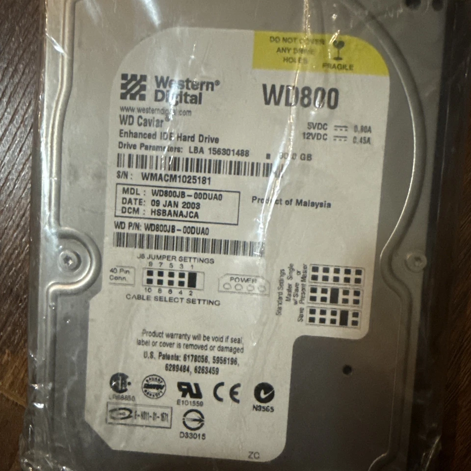 NEW!!! WESTERN DIGITAL CAVIAR 80GB WD800BB SILVER 7200RPM PATA IDE  3.5INCH  HDD - Image 3 of 3
