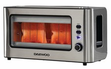 Daewoo 2 Slice Glass Toaster, Clear Viewing Window, Toaster