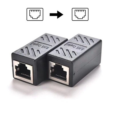 2 RJ45 Verbinder Kupplung Verlängerung Adapter Cat6A Netzwerk LAN Ethernet Kabel