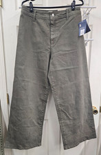 NEW Universal Thread Women's Green High-Rise Sailor Wide Leg Ankle Jean Size 12