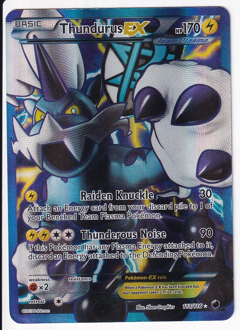 Thundurus EX (Team Plasma) (110 Full Art) Holo Ultra Rare Plasma 110/116 MP