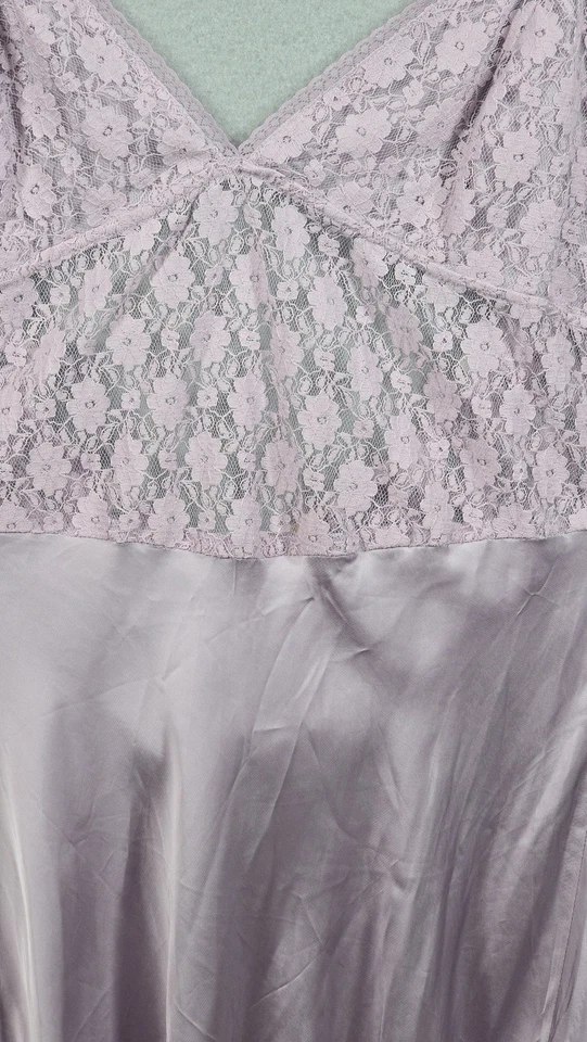 Vestido sin Mangas Free People Para Mujer Mediano Púrpura Encaje Satén Camisón Lencería Boho Foto 2 de 4