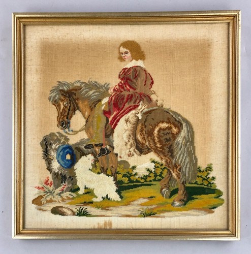 Broderie pointe d'aiguille et petit point XIXème Prince Albert (Edouard VII) - Photo 1/9