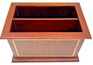 Vintage  Wooden Desk Organizer Trinket Letter Box