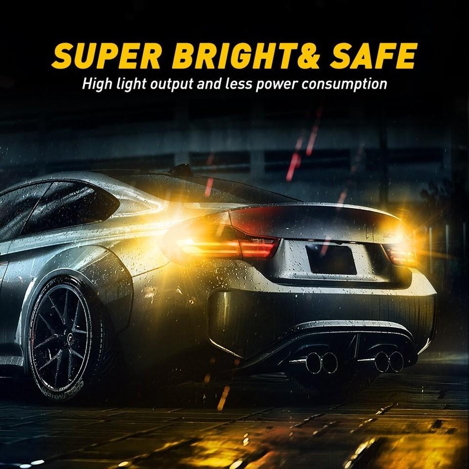 2x 4157 3156 3157 LED Turn Signal Light Bulbs Canbus Anti Hyper Flash Amber Yellow