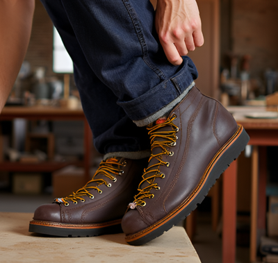 New Thorogood American Heritage Lace-to-Toe Wedge Sole Roofer Boot
