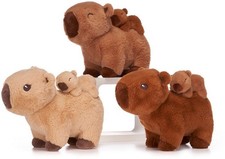 Wasserschwein Pl&uuml;schtier Capybara mit Baby Kuscheltier 25cm Mama und Baby NEU &hearts;