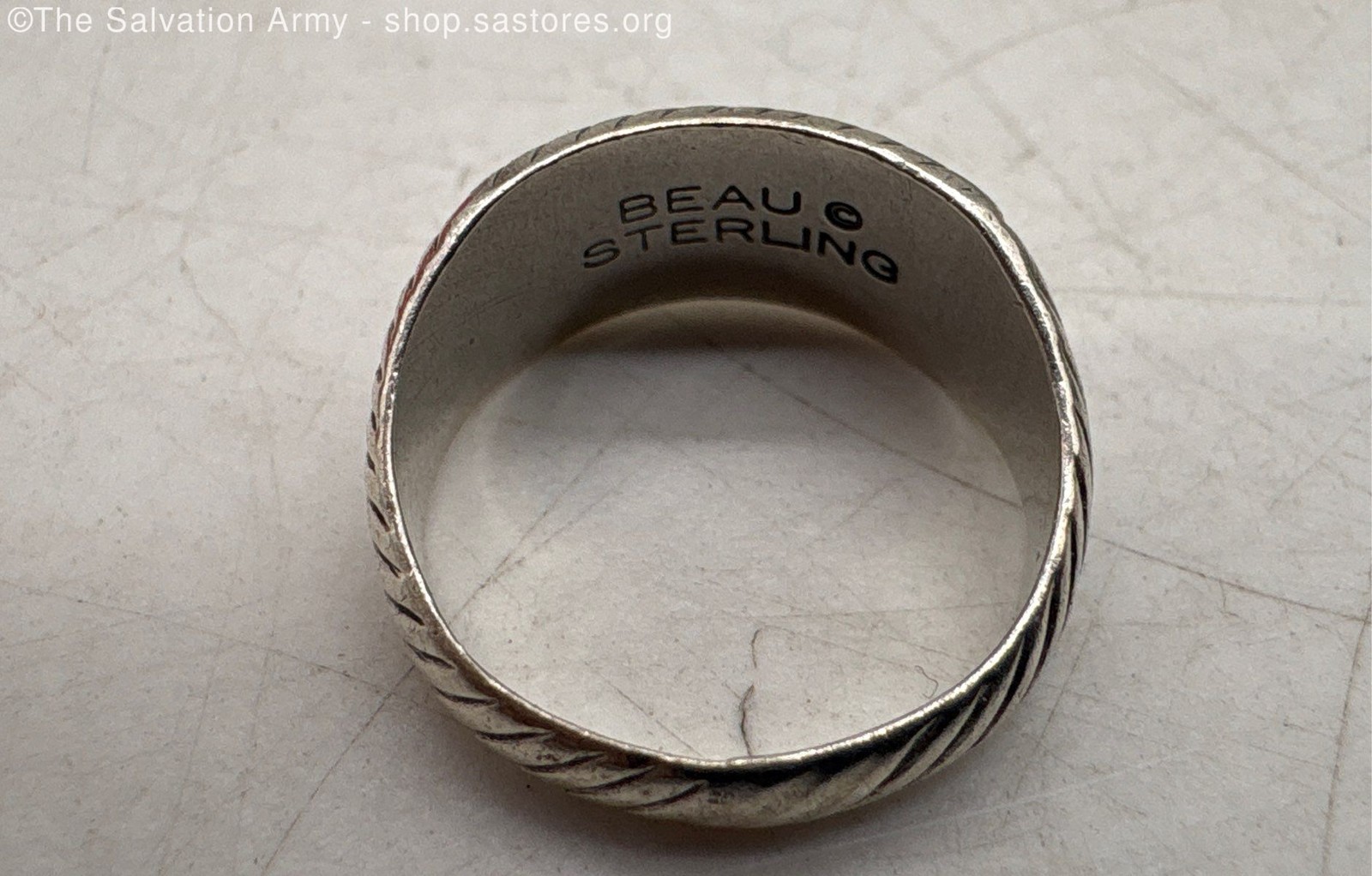 Signed Beau 925 Sterling Silver Rectangular Signe… - image 4