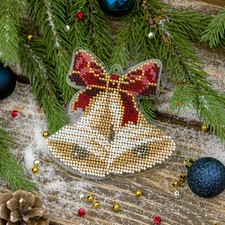 DIY Bead embroidery kit on a plastic base Christmas Bells Craft gift