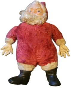 Rare vintage MCM Christmas Santa Claus holiday doll 24" rubber face retro kitsch