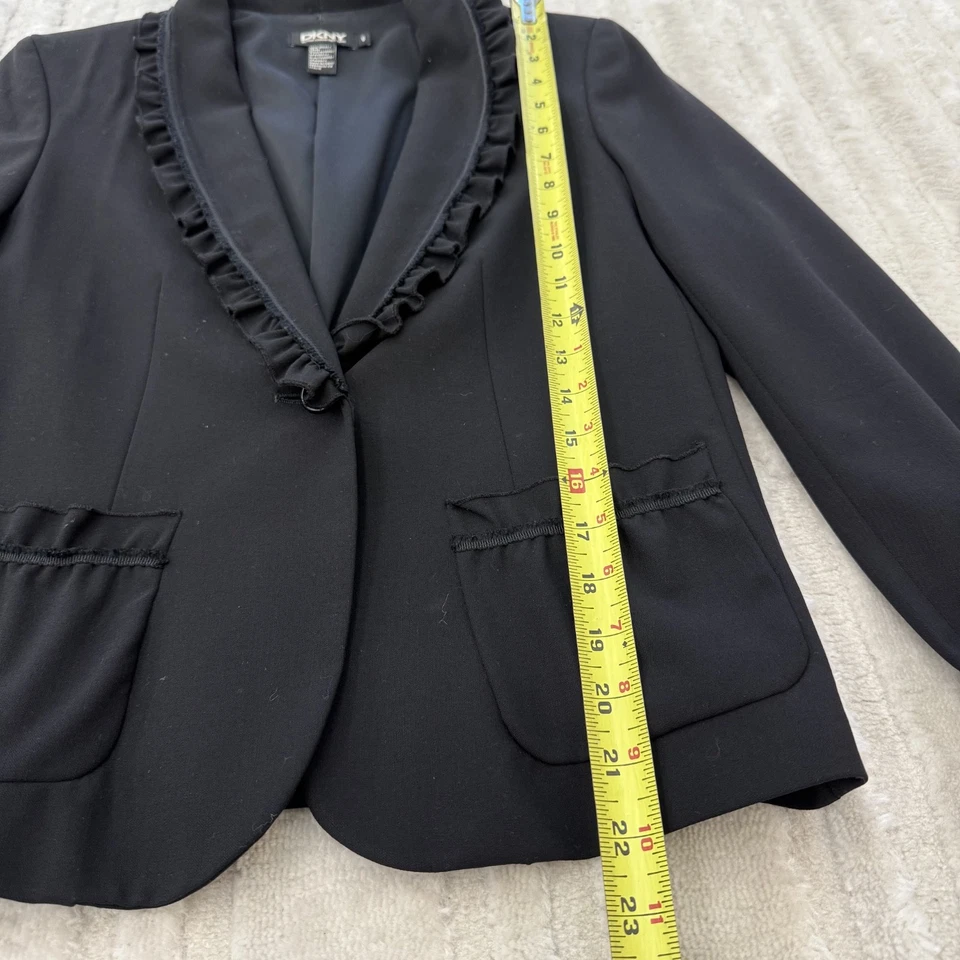 Blazer DKNY Vintage Negro Mezcla Lana Talla 6 - Hecho en Italia Foto 2 de 4