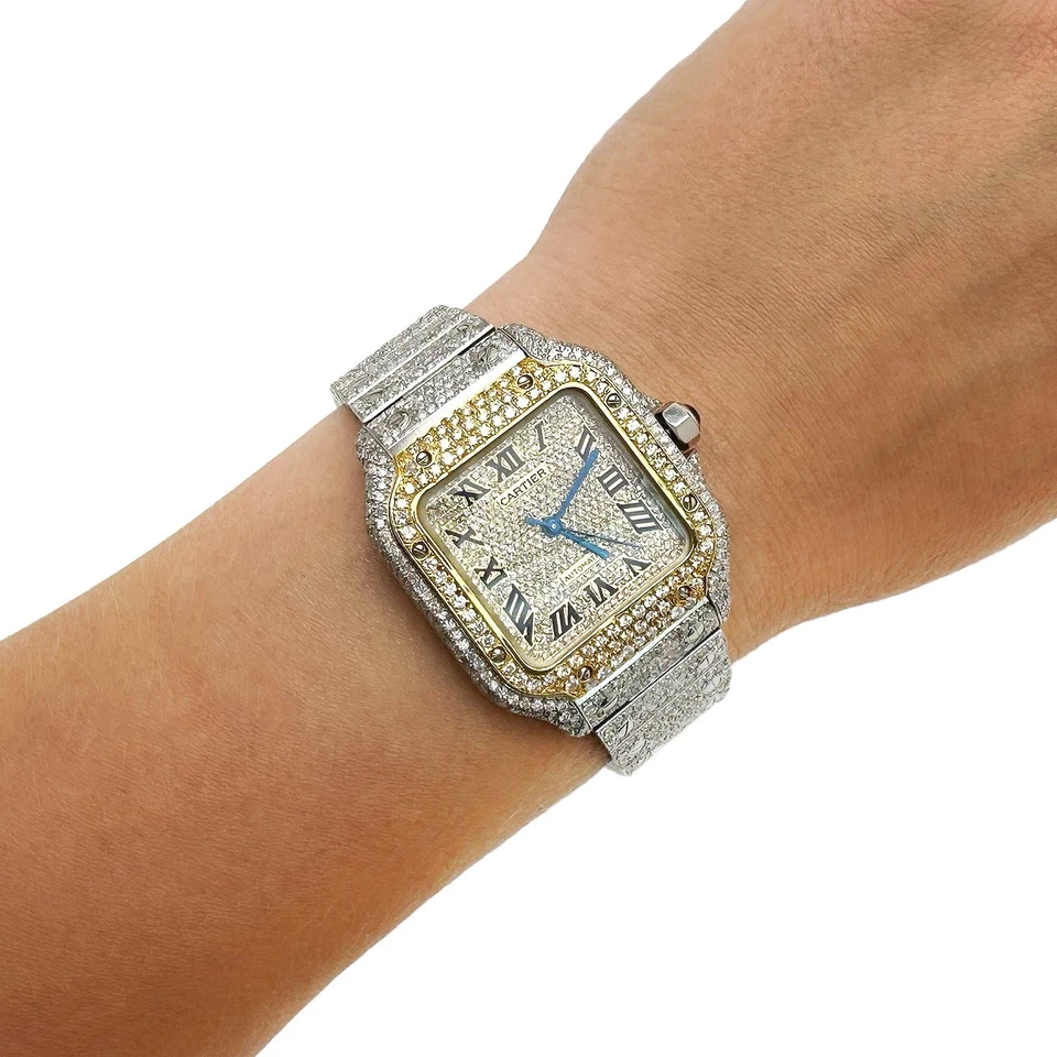 Reloj Cartier Santos WSSA0018 40 mm automático SS con esfera de bisel de diamantes de repuesto Foto 2 de 4